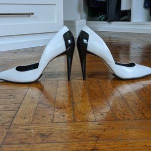 Zara Black and White Pointy Toe Pumps